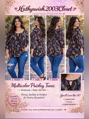 Avenue Multicolor Paisley Tunic